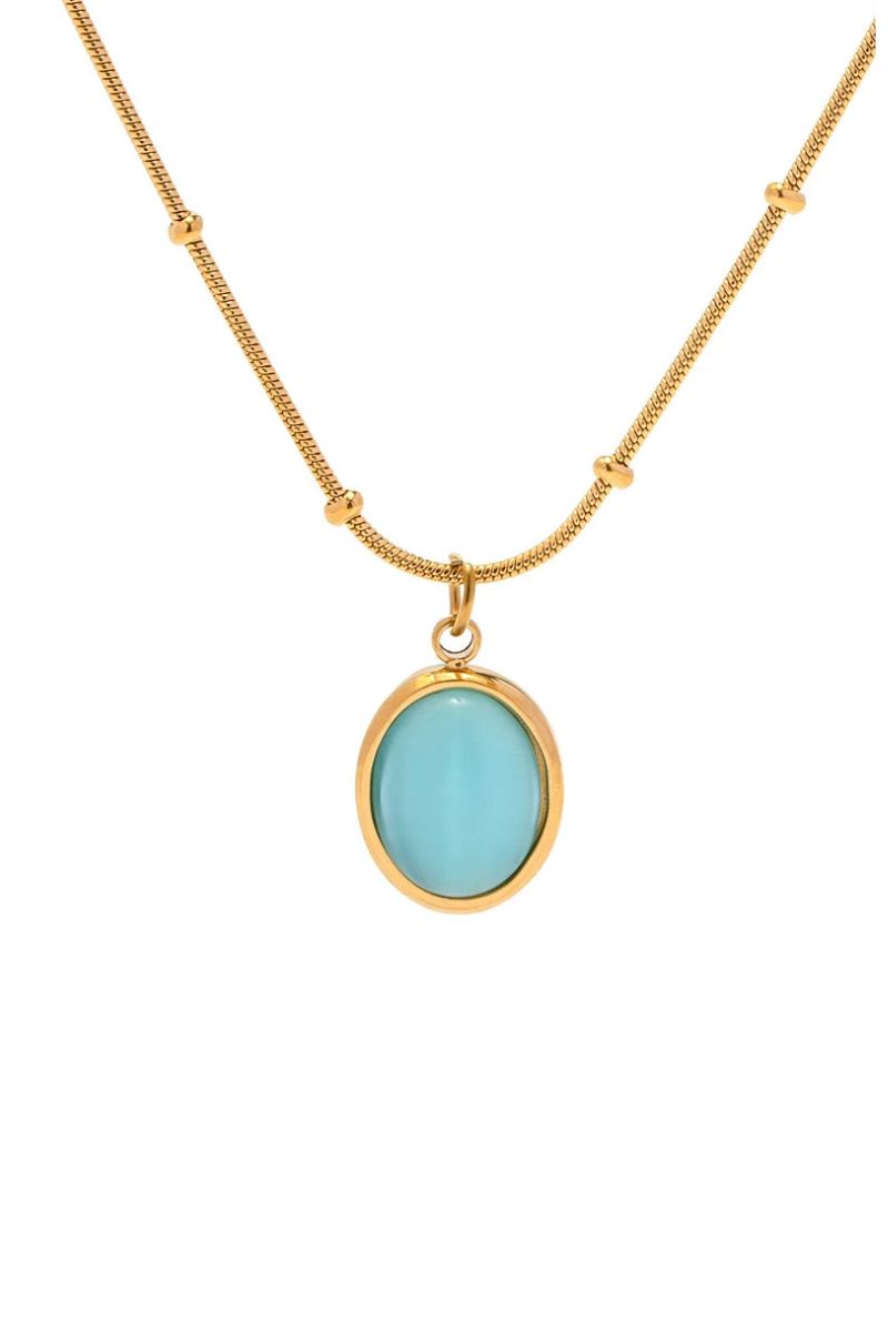 Colar Sea com zircônia azul e banho de ouro 18K – Donna You