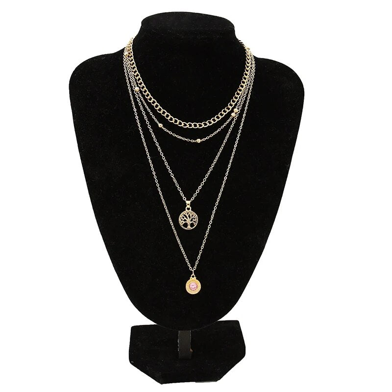 Colar Vida 4 Camadas feminino moderno – Donna You