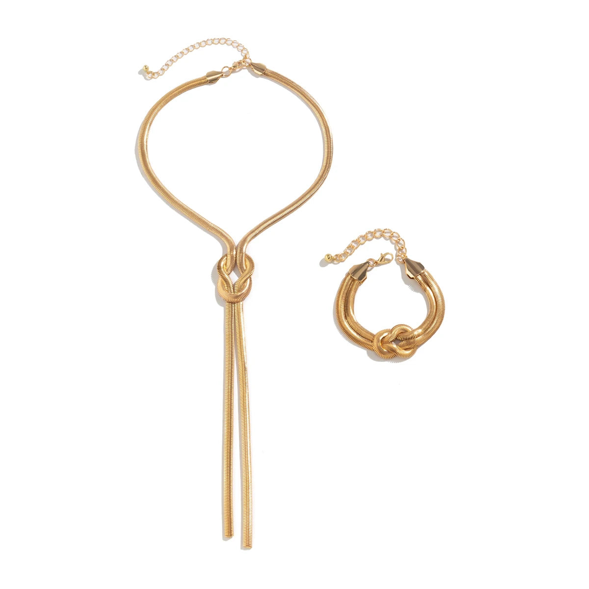 Colar estilo cobra banhado a ouro 18K com pulseira brinde – Donna You
