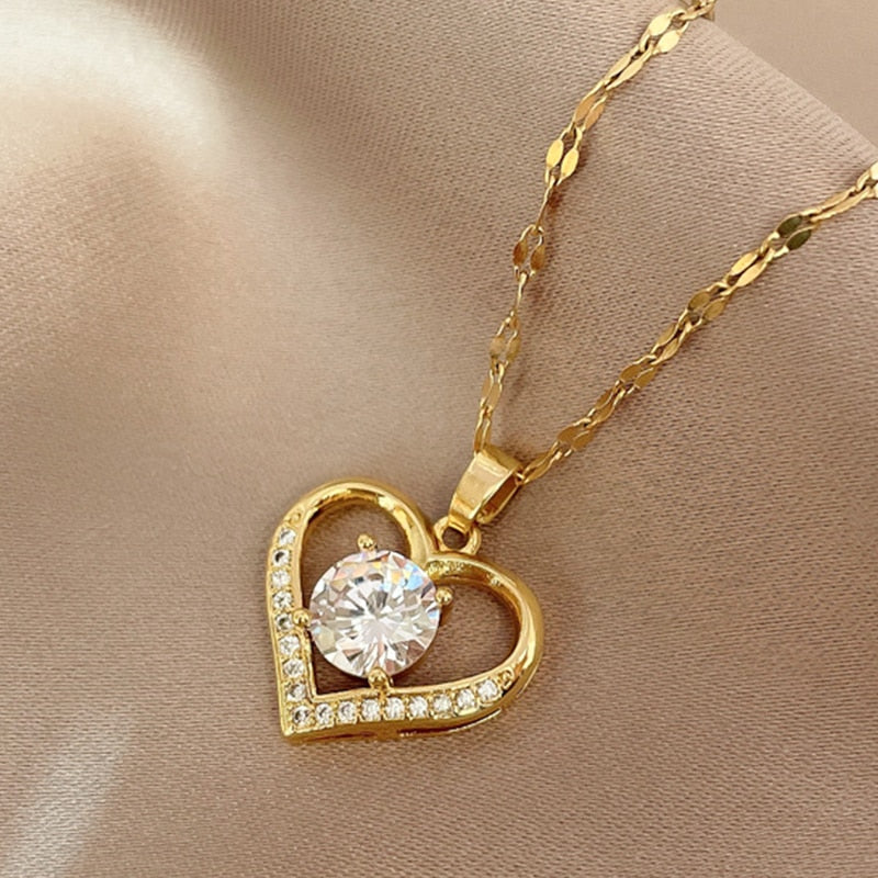 Colar feminino folheado a ouro 18K com design elegante – Donna You