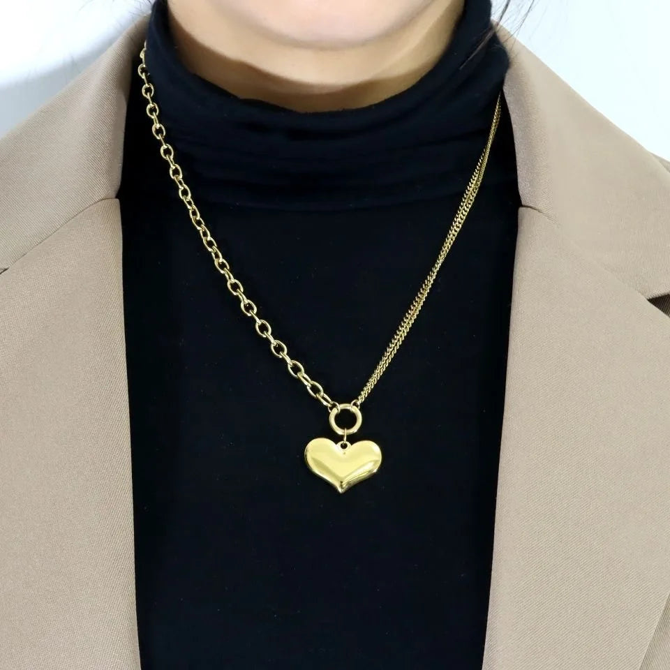Donna you Colar dourado com pingente de coração