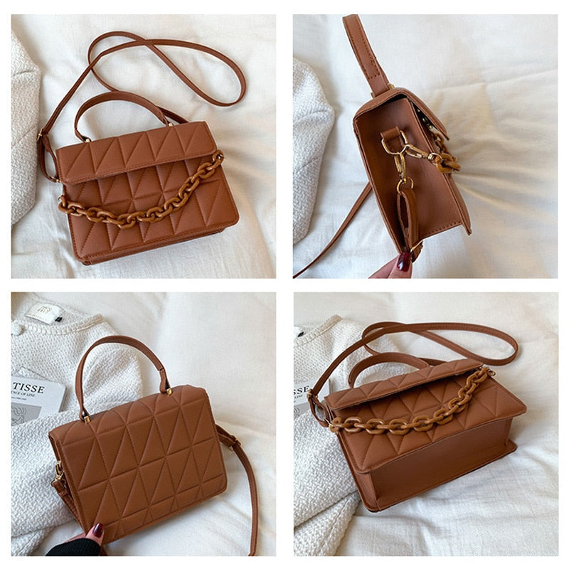 Bolsa Xadrez Tiracolo com Corrente