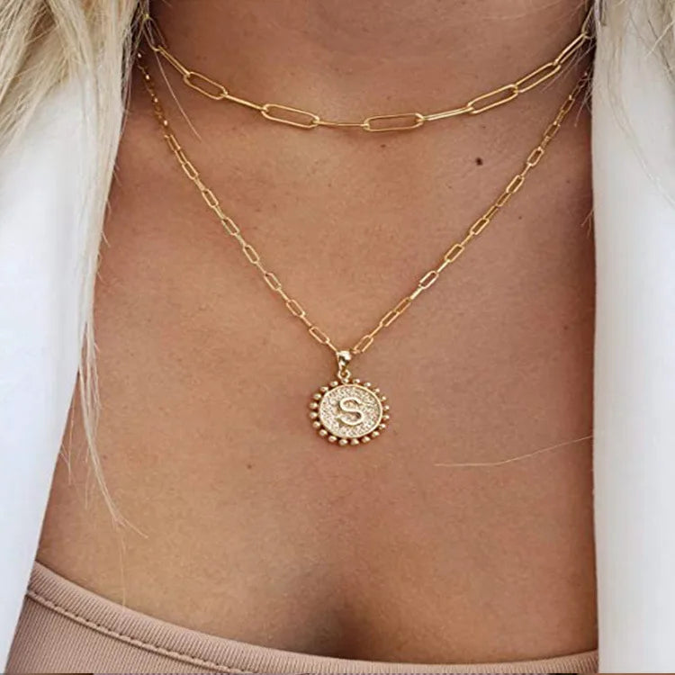 Corrente Cartier 2 em 1 com Inicial Banhado a Ouro 18k