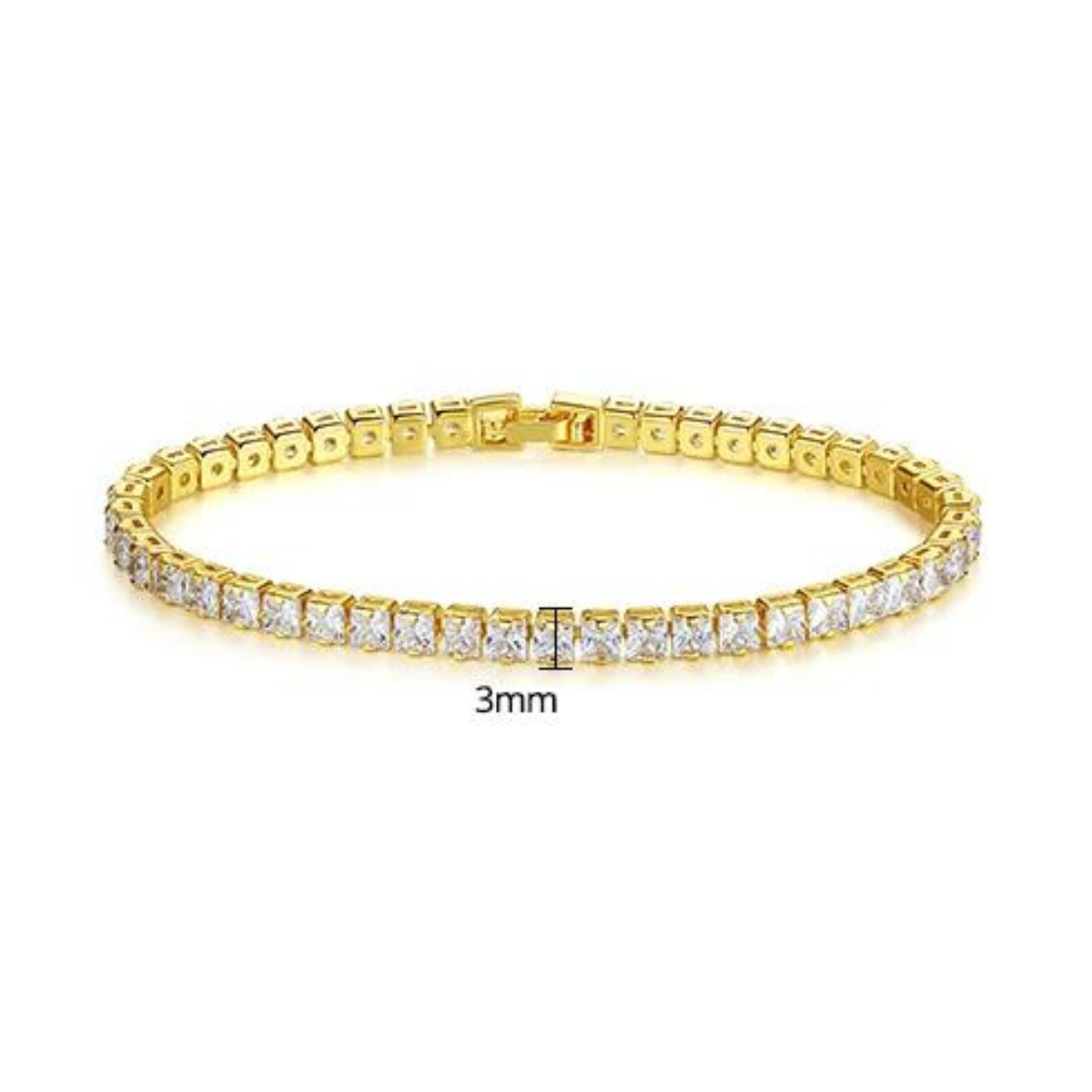 Pulseira Gold Donna You com zircônias brilhantes