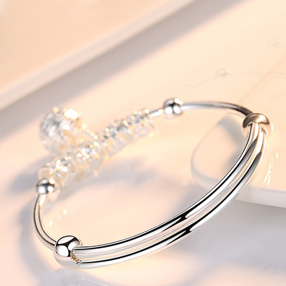 donna you bracelete infinity feminino prata 925 com pingente de sino ajustável
