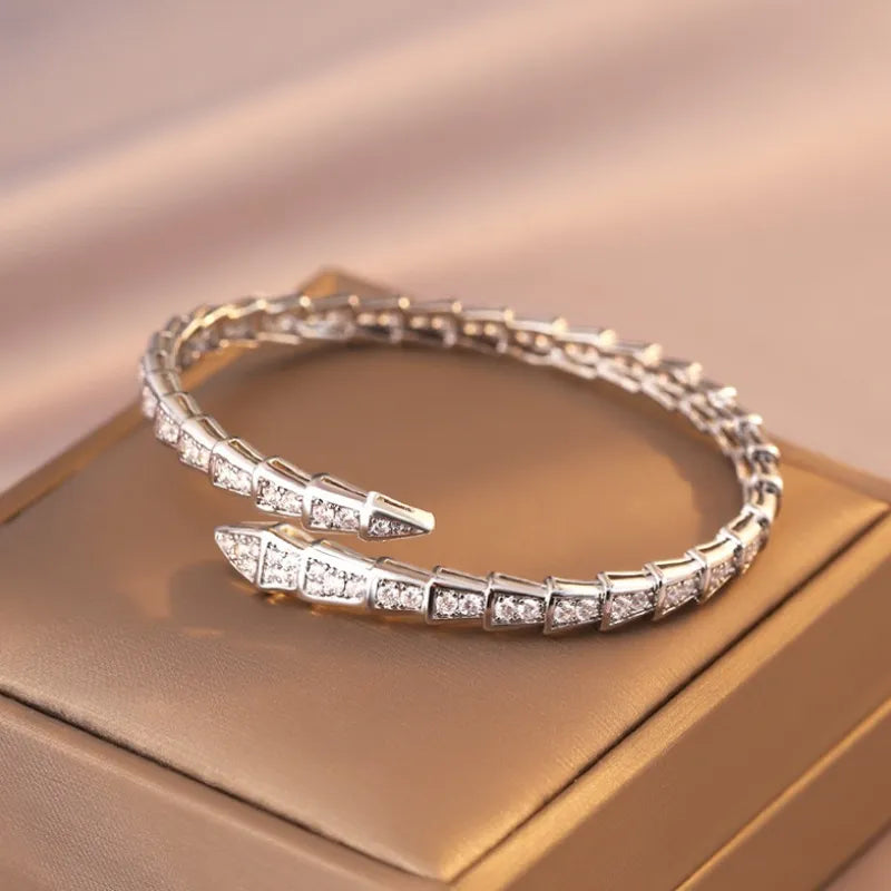 donna you bracelete serpente com zircônias