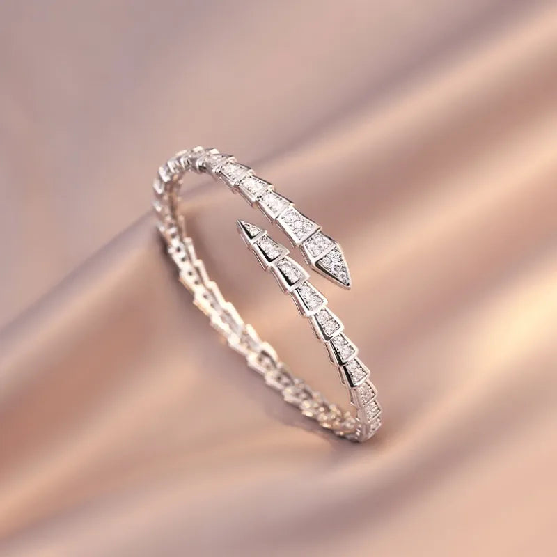 donna you bracelete serpente com zircônias