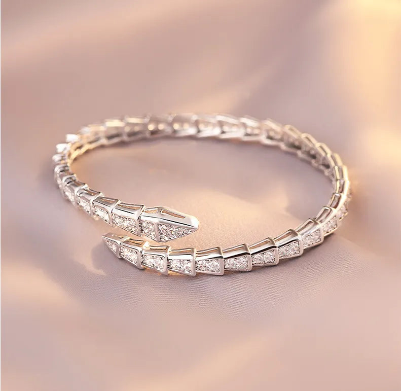 donna you bracelete serpente com zircônias