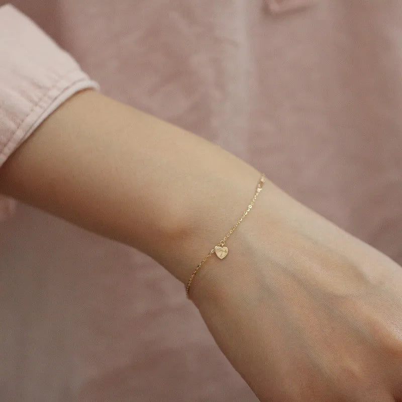 donna you pulseira feminina com coração banhado a ouro 14k
