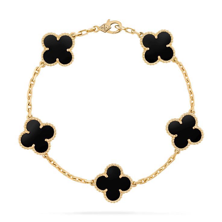 pulseira Virginia donna you feminino com cinco trevos dourados dupla face
