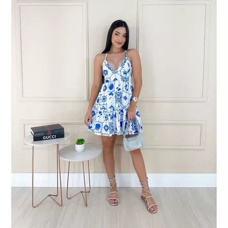 Detalhe do Vestido Maldivas curto feminino com acabamento de qualidade