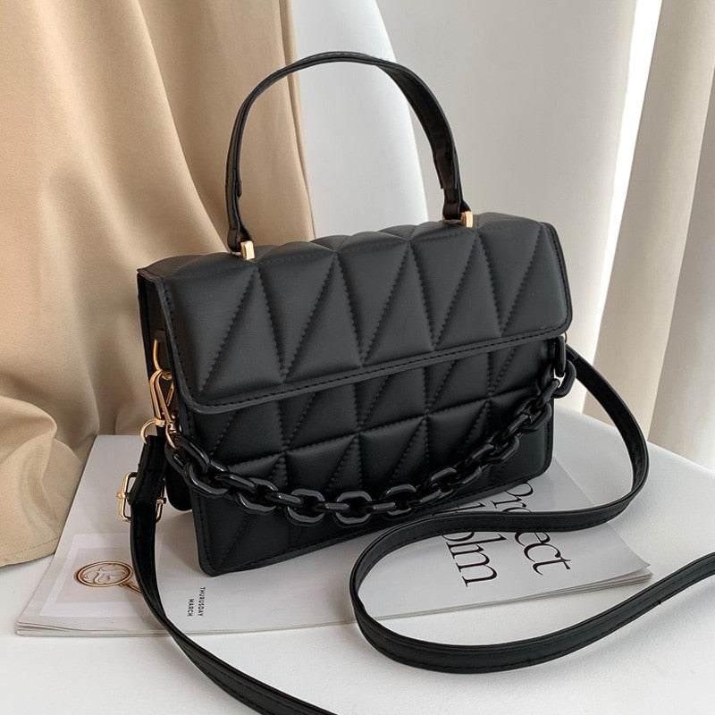 Bolsa Xadrez Tiracolo com Corrente