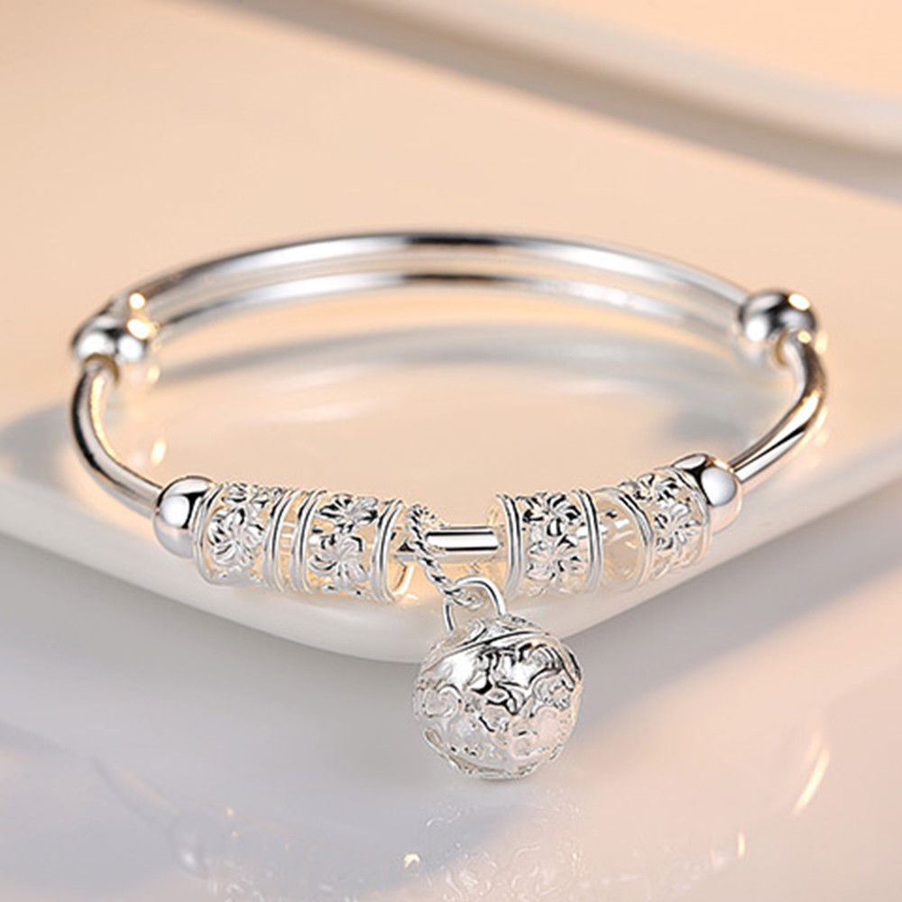 donna you bracelete infinity feminino prata 925 com pingente de sino ajustável