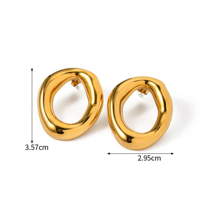 Brinco Wavy Banhado a Ouro 18k