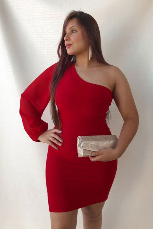 Vestido Tule Vermelho