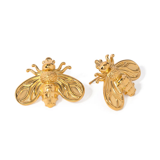 Brinco Abelha Banhado a Ouro 18k