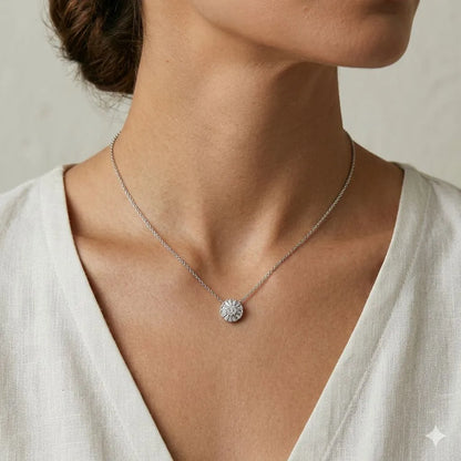 Colar circular prata 925 joia delicada Donna You 
