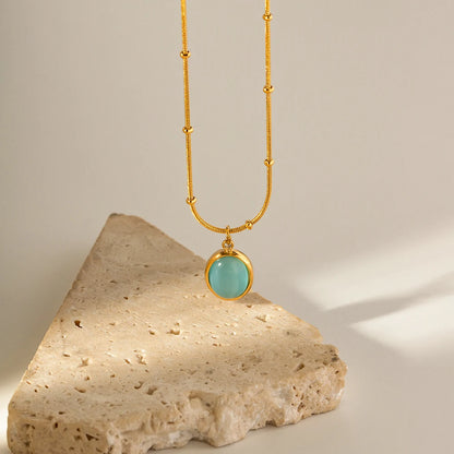 Colar Sea com zircônia azul e banho de ouro 18K – Donna You
