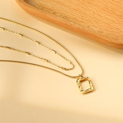 Colar Square 2 em 1 com design versátil banhado a ouro – Donna You