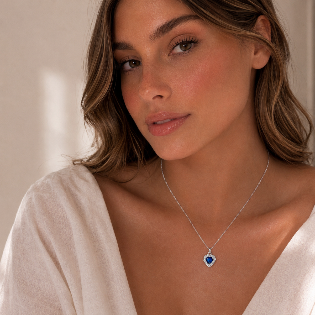Colar em prata 924 legítima com zircônia azul