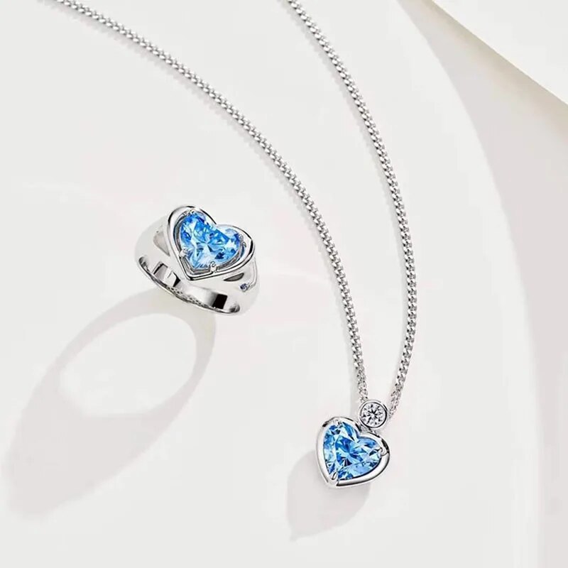 Conjunto Colar e Anel Vintage Blue com pedra azul – Donna You