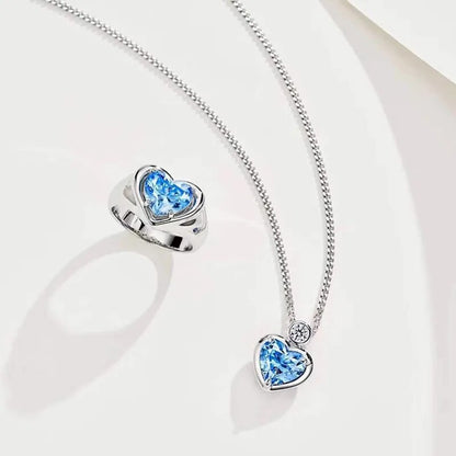 Conjunto Colar e Anel Vintage Blue com pedra azul – Donna You