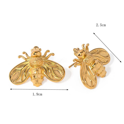 Brinco Abelha Banhado a Ouro 18k