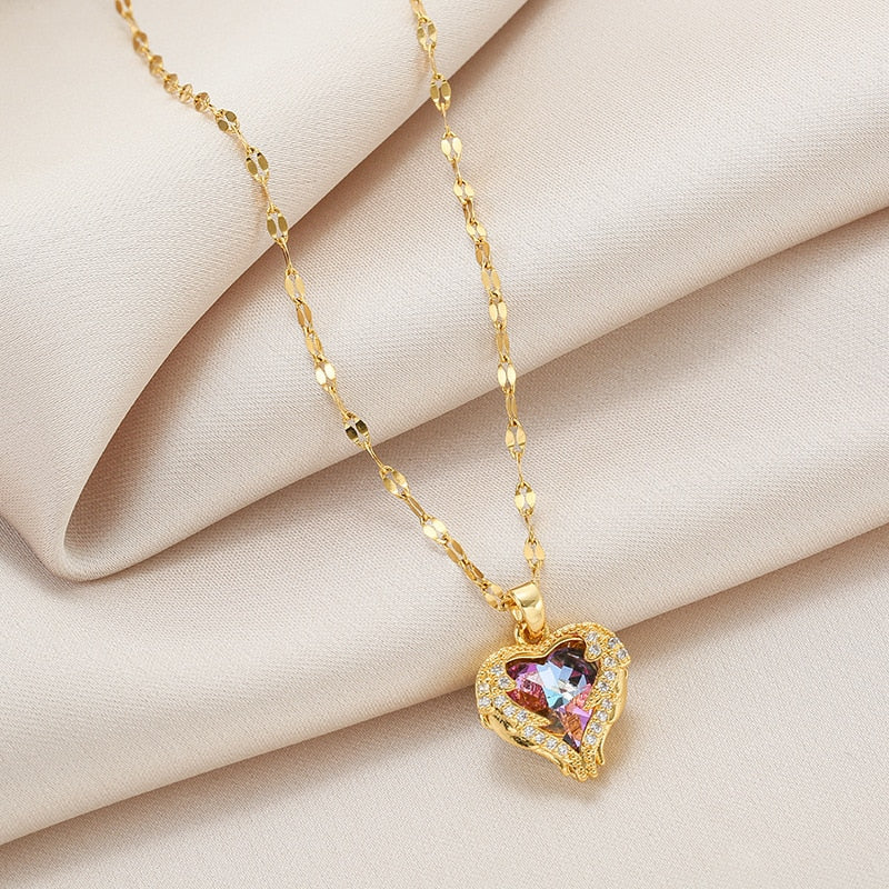 Donna You Colar coração banhado a ouro 18K – joia delicada e romântica