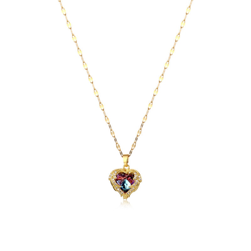 Donna You Colar coração banhado a ouro 18K – joia delicada e romântica