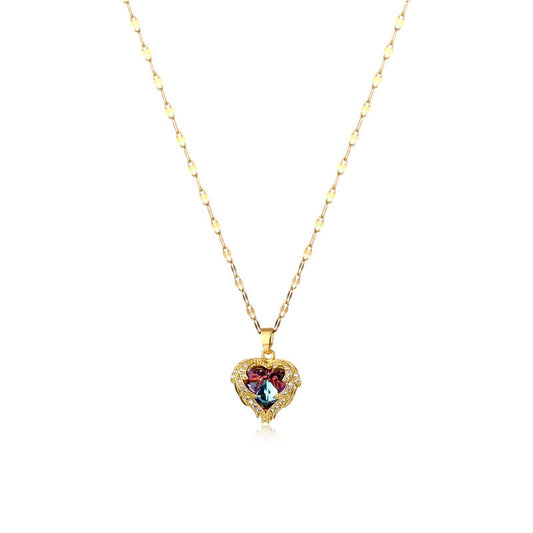 Donna You Colar coração banhado a ouro 18K – joia delicada e romântica