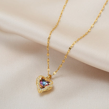 Donna You Colar coração banhado a ouro 18K – joia delicada e romântica
