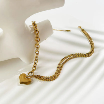 Donna You Colar dourado com pingente de coração