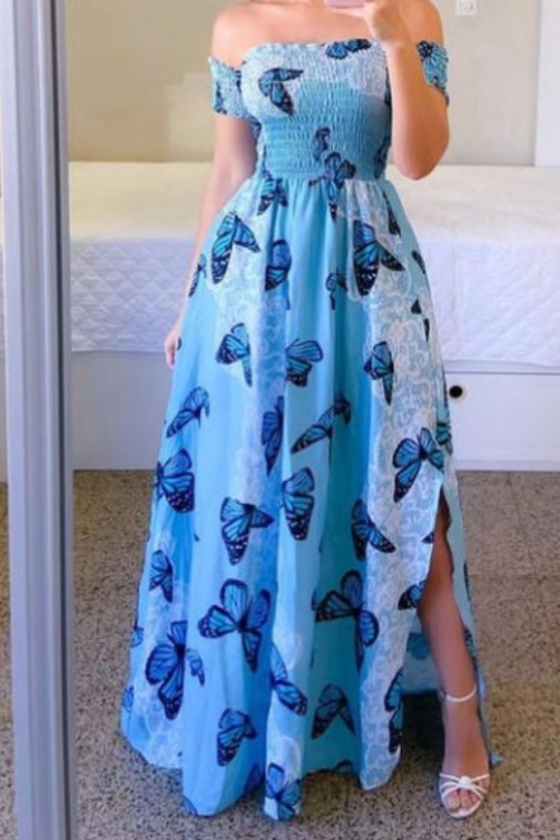 Vestido Borboleta Azul