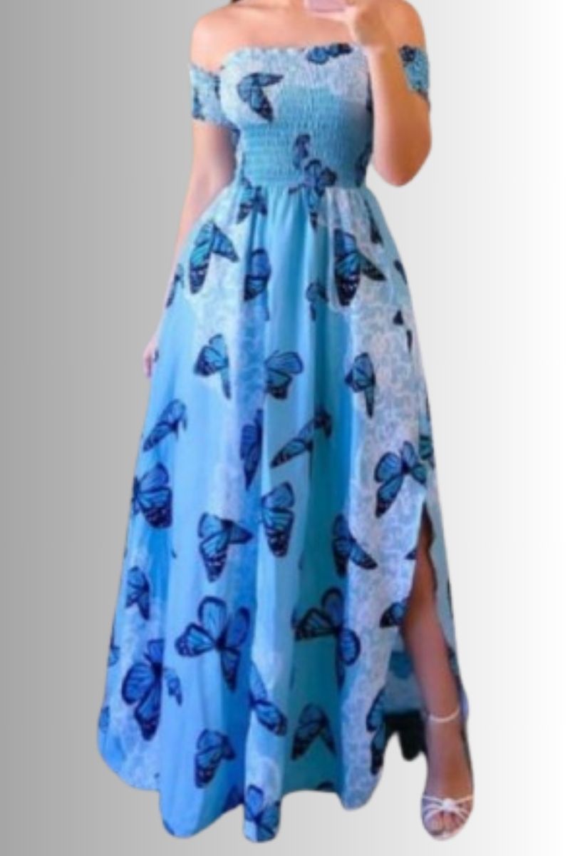 Vestido Borboleta Azul