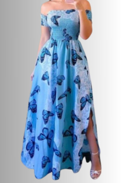 Vestido Borboleta Azul
