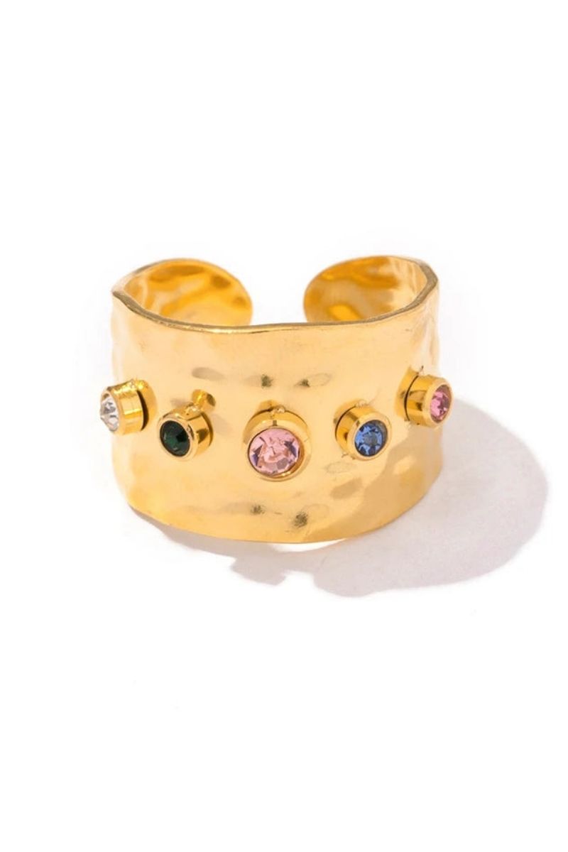 Anel com Zircônia Banhado a Ouro 18k