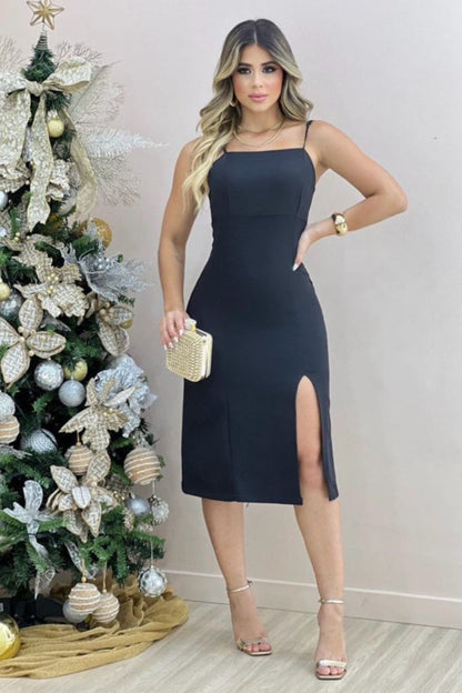 Vestido Midi Donna  Preto