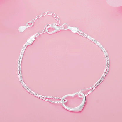 Pulseira e Colar de Coração em Prata 925 – Conjunto Romântico Donna You