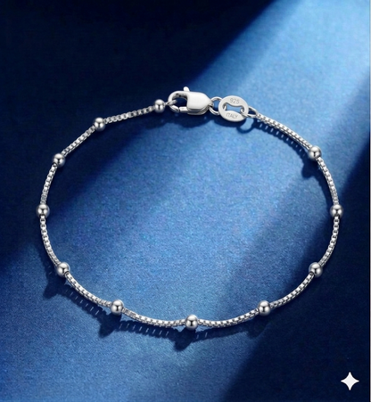 Pulseira feminina minimalista prata 925 