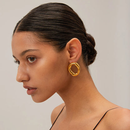 Brinco Wavy Banhado a Ouro 18k