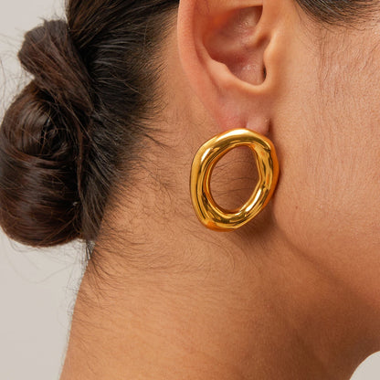 Brinco Wavy Banhado a Ouro 18k