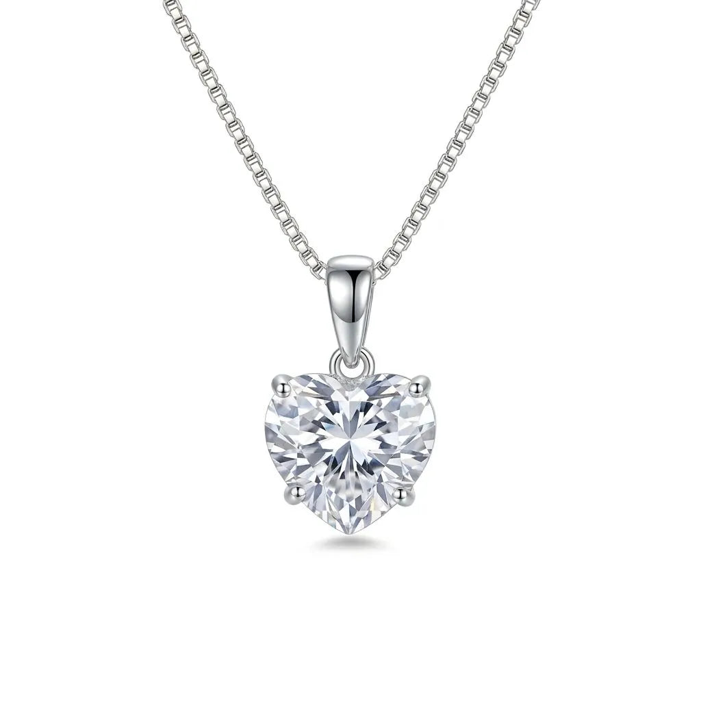 colar coração prata 925 feminino delicado