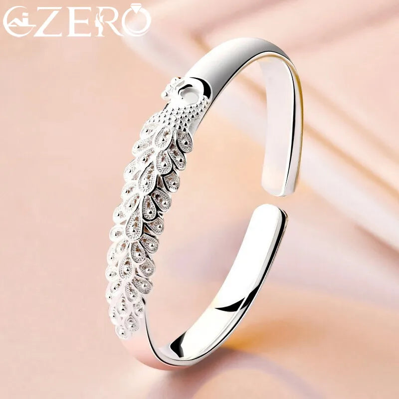 donna you Bracelete Pavão Prata minimalista 