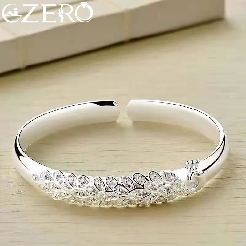 donna you Bracelete Pavão Prata minimalista 