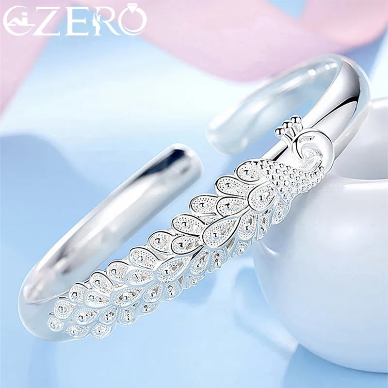 donna you Bracelete Pavão Prata minimalista 