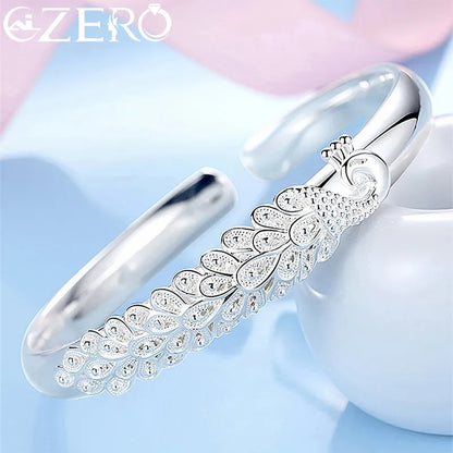 donna you Bracelete Pavão Prata minimalista 
