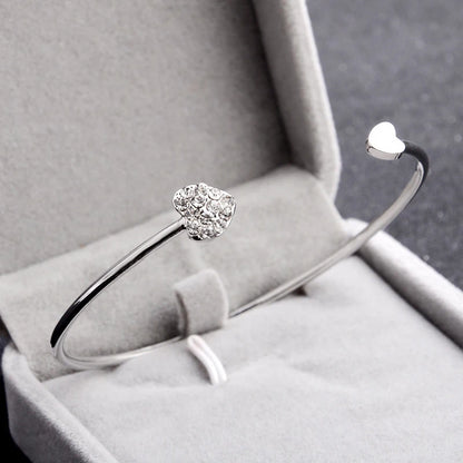 donna you Bracelete feminino ajustável com laço duplo e cristais brilhantes, acabamento dourado