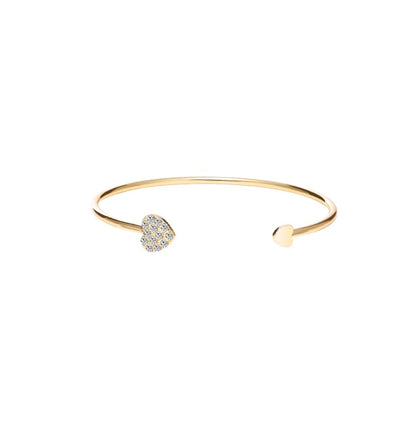 donna you Bracelete feminino ajustável com laço duplo e cristais brilhantes, acabamento dourado