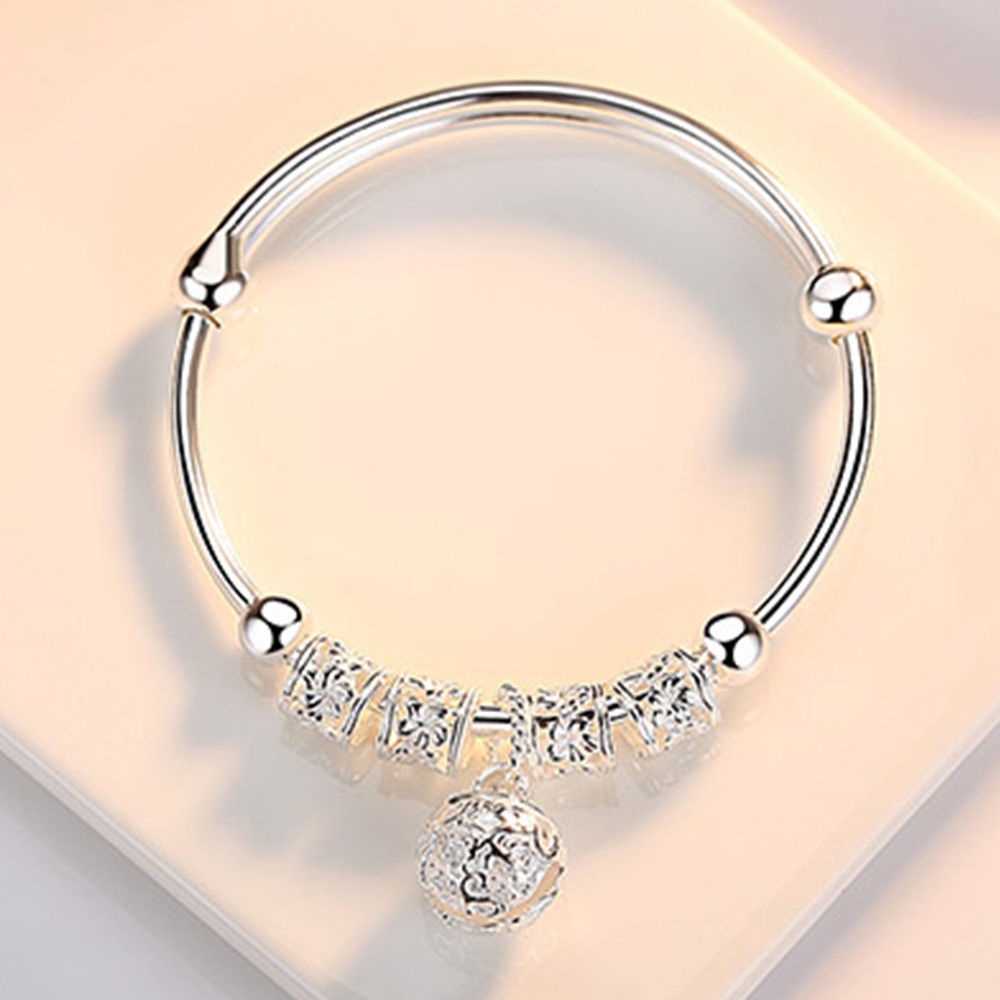 donna you bracelete infinity feminino prata 925 com pingente de sino ajustável