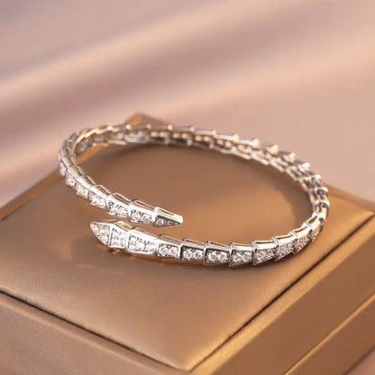 donna you bracelete serpente com zircônias